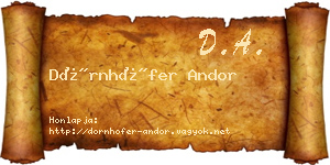 Dörnhöfer Andor névjegykártya