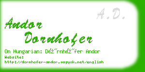 andor dornhofer business card